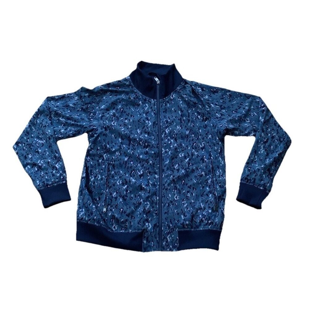 Athleta Brooklyn Bomber Jacket Captivate Chrome Blue Size Medium Lightweight